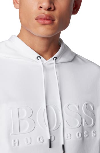 BOSS Heritage Logo Embossed Hoodie Nordstrom