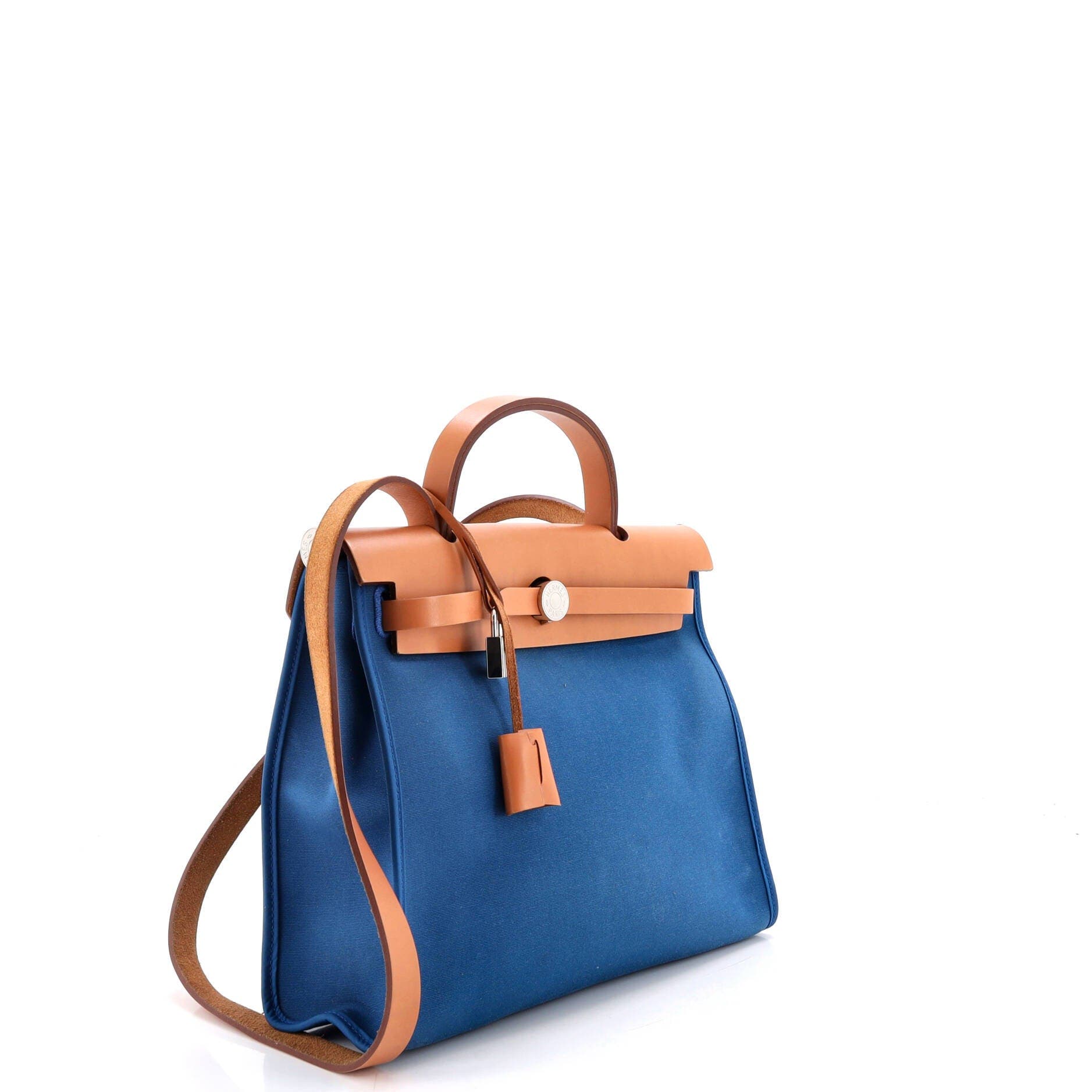 Herbag Zip Leather and Toile 31, Alternate, color, Blue