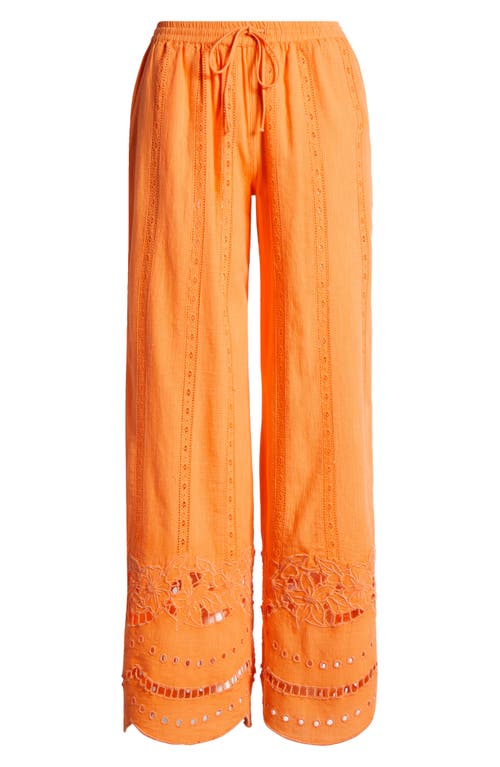 DAMSON MADDER DAMSON MADDER MARTINA EYELET EMBROIDERY WIDE LEG PANTS 