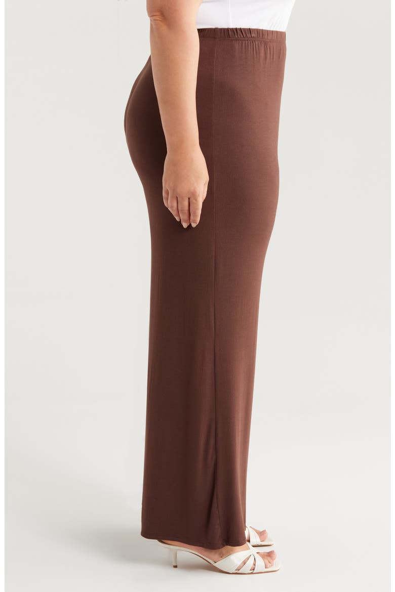 Elastic Waist Stretch Flare Pants, Alternate, color, BROWN