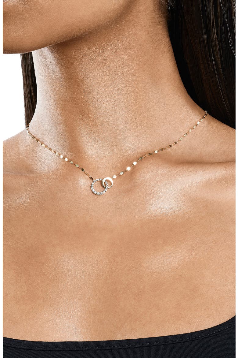14K Gold Diamond Interlocking Pendant Necklace, Alternate, color, YELLOW GOLD