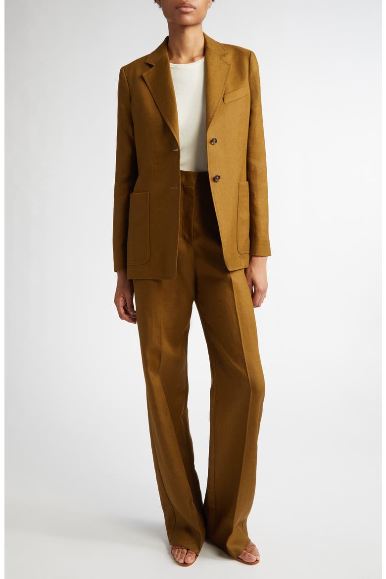Guglia Linen Blazer, Alternate, color, OLIVE GREEN