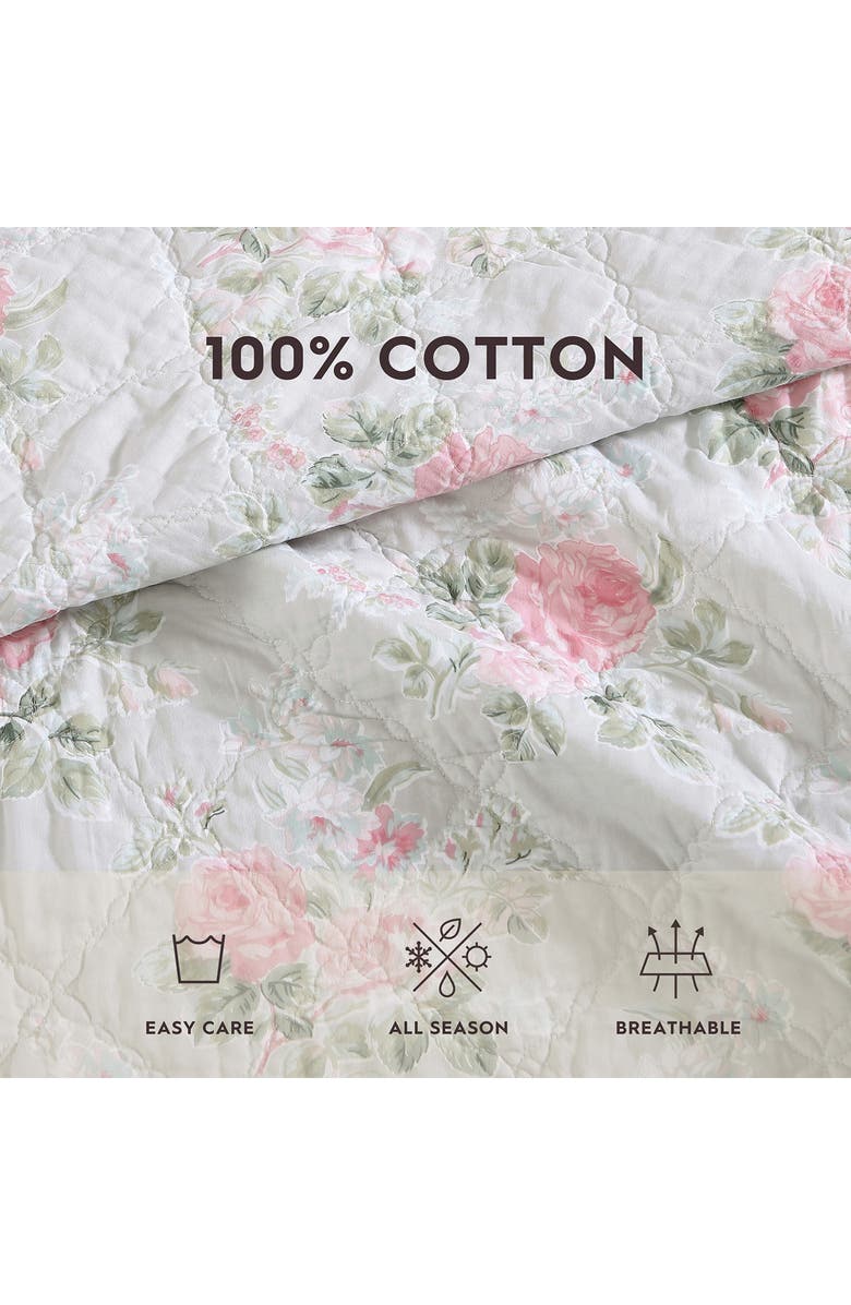 Laura Ashley Melany Quilt & Sham Set, Alternate, color, Pink/ Grey