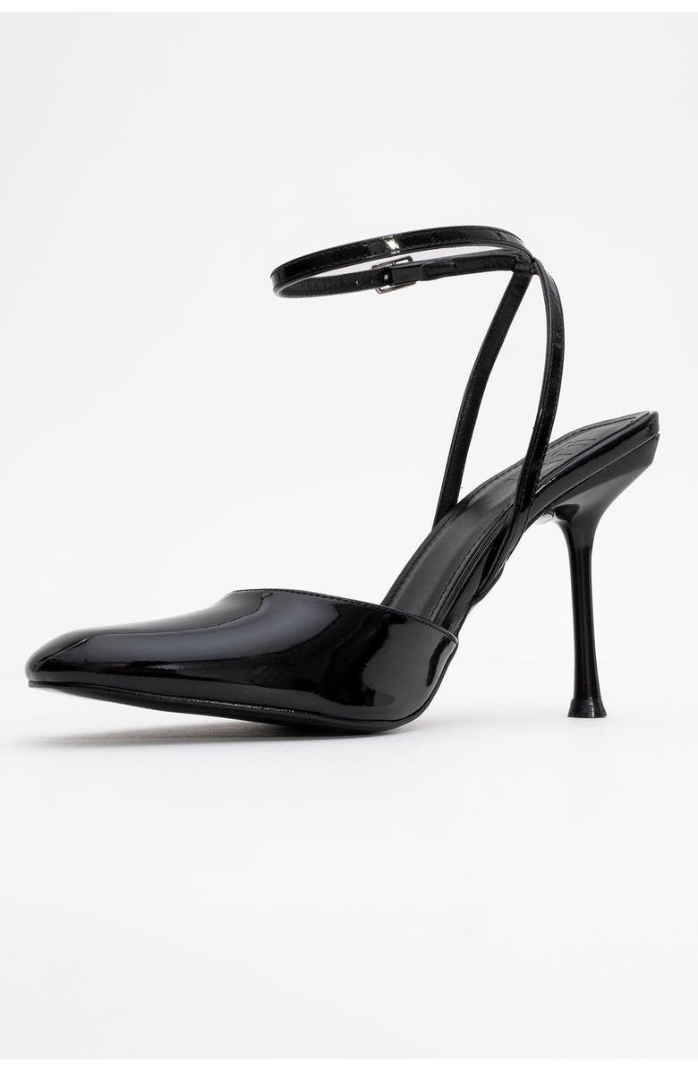 Prologue Shoes Blues Round Toe Ankle Strap Pump, Alternate, color, Black Patent