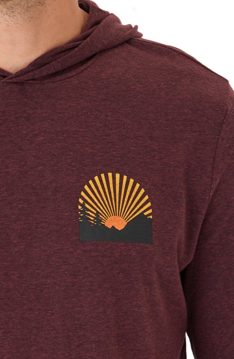 Threads 4 Thought Rocky Mountain Sunrise Hooded Long Sleeve Graphic T-Shirt, Alternate, color, 