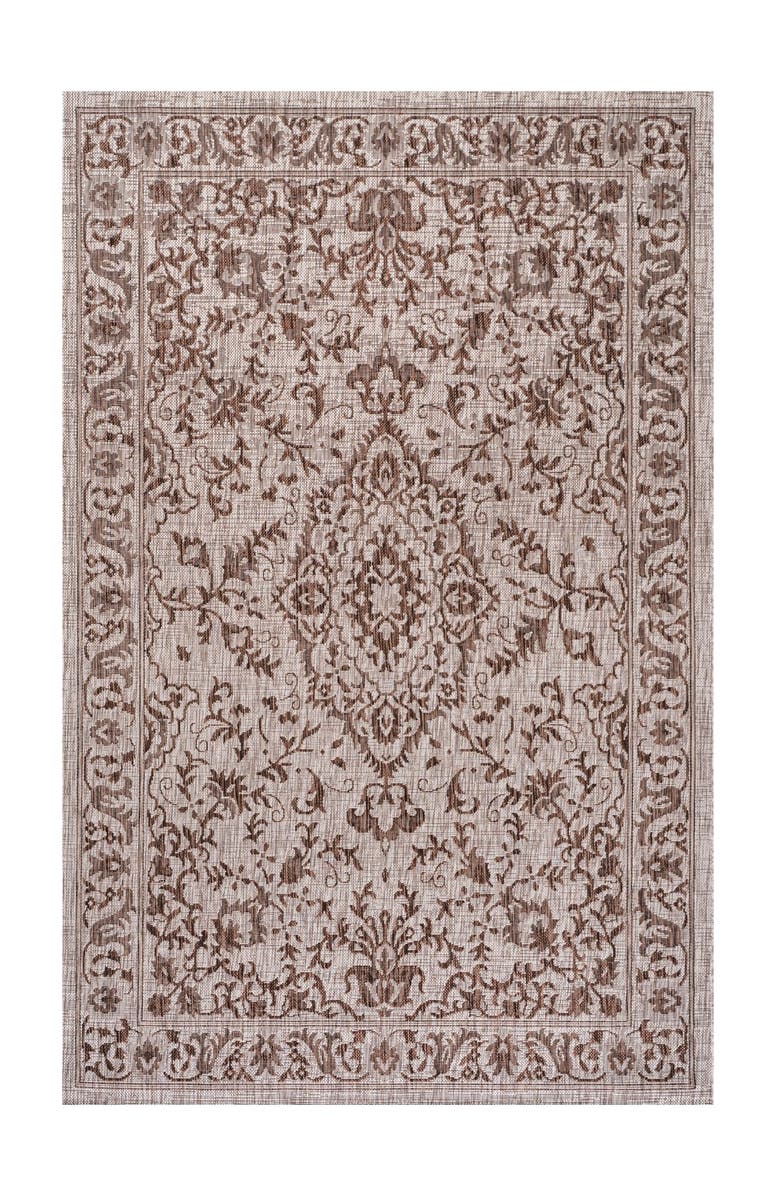 JONATHAN Y Jerash Ornate Medallion Indoor/Outdoor Area Rug, Alternate, color, Brown/Beige