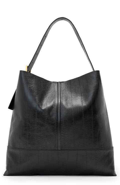 Asha Eel-Embossed Leather Shoulder Bag