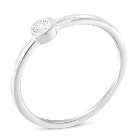 Silver Miracle-Set Diamond Round Shaped Promise Ring
