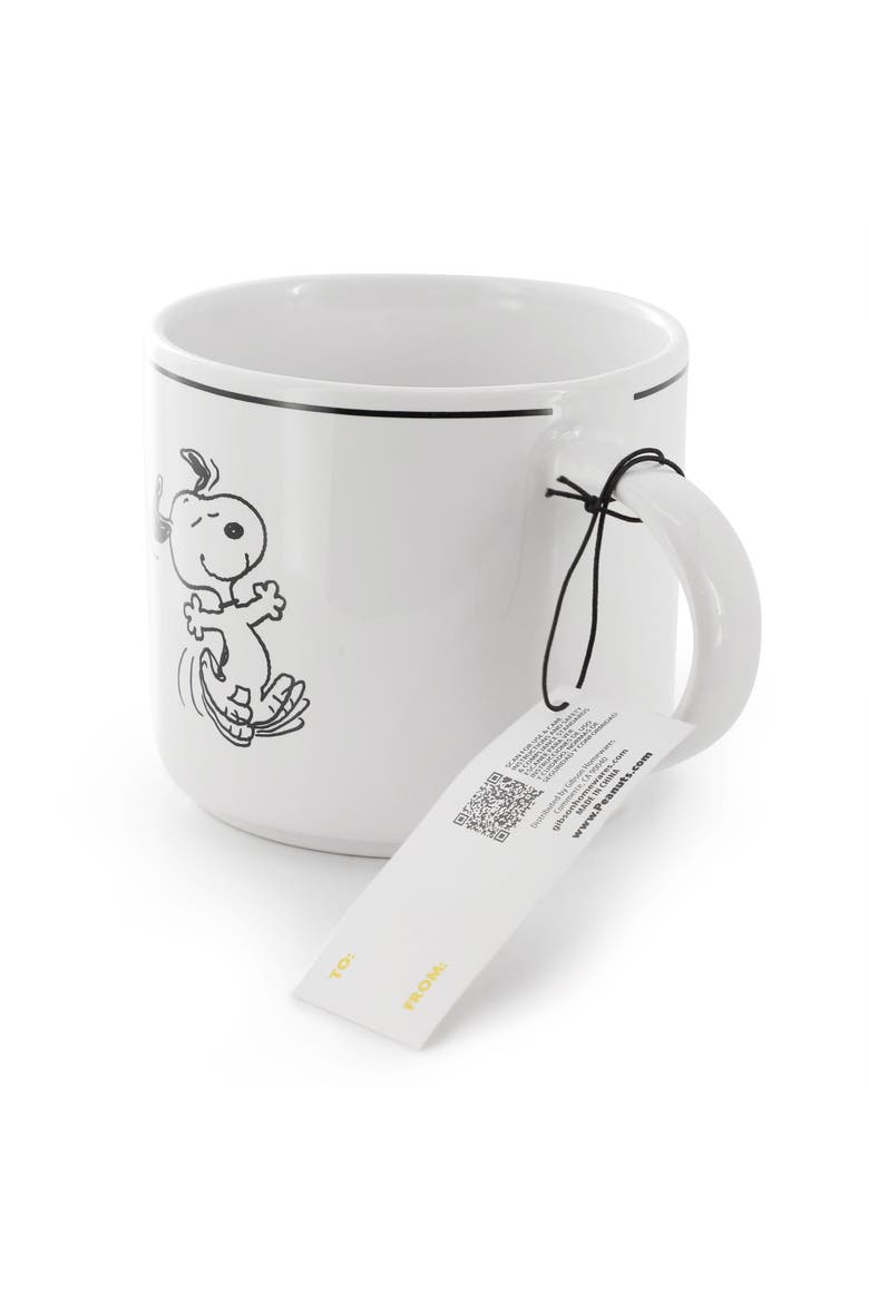 4 Piece 16 Ounce Stoneware Mug Set in White, Alternate, color, White