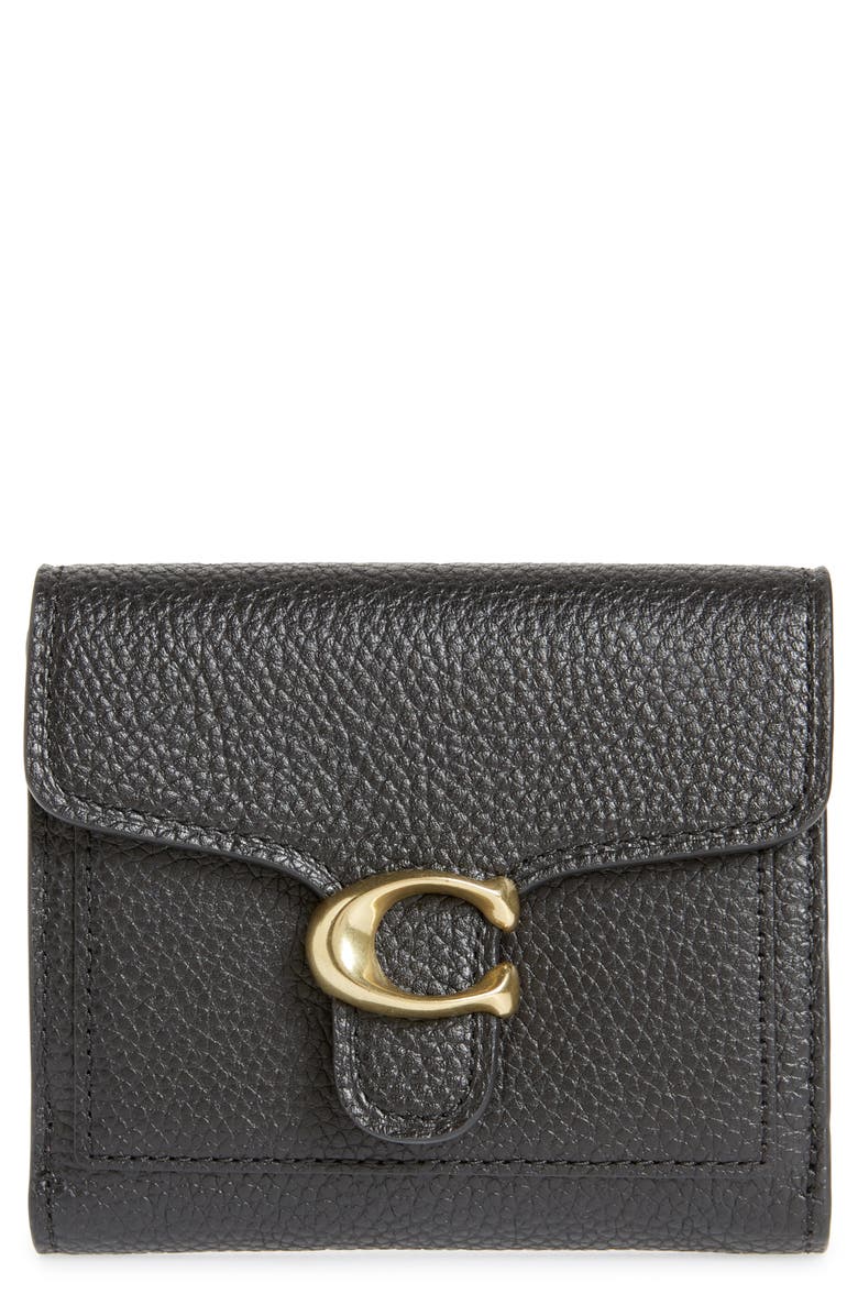 COACH Small Tabby Leather Wallet, Main, color,