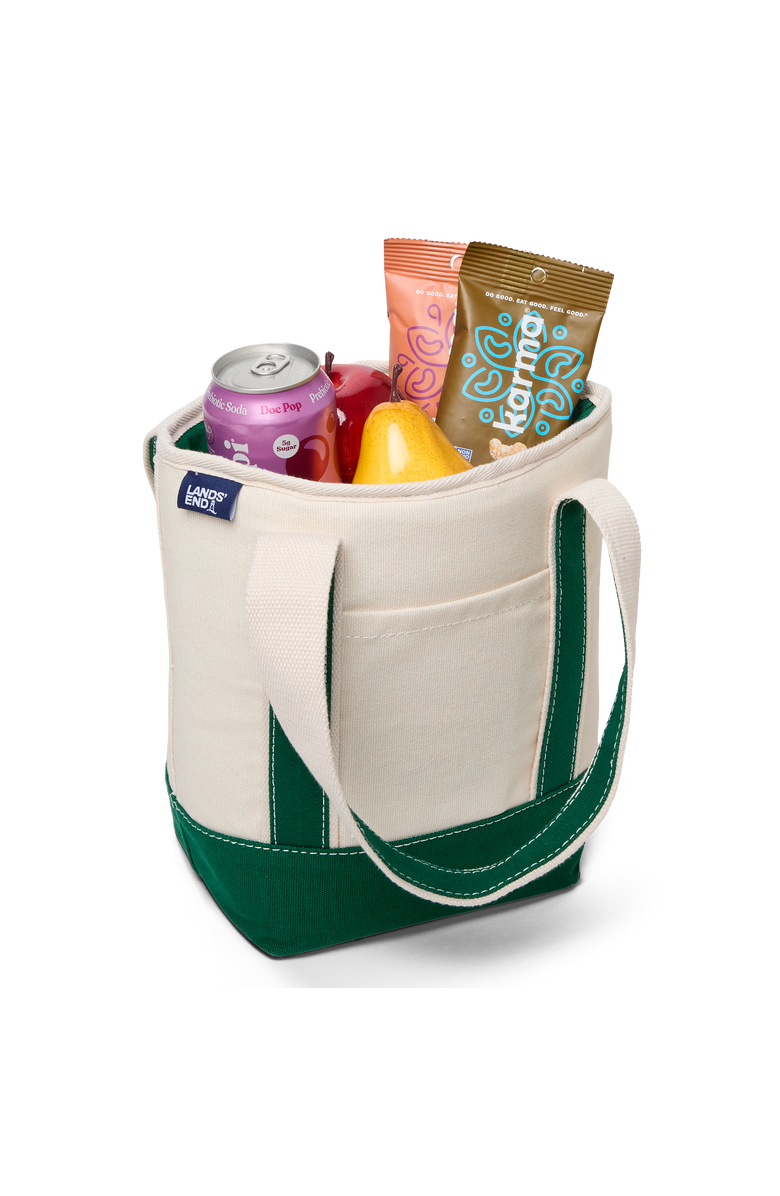 Lands' End Small Insulated Tote Bag with Zip Closure, Travel Cooler Bag for the Pool, Park, and Day Trips, Alternate, color, Kelly Green