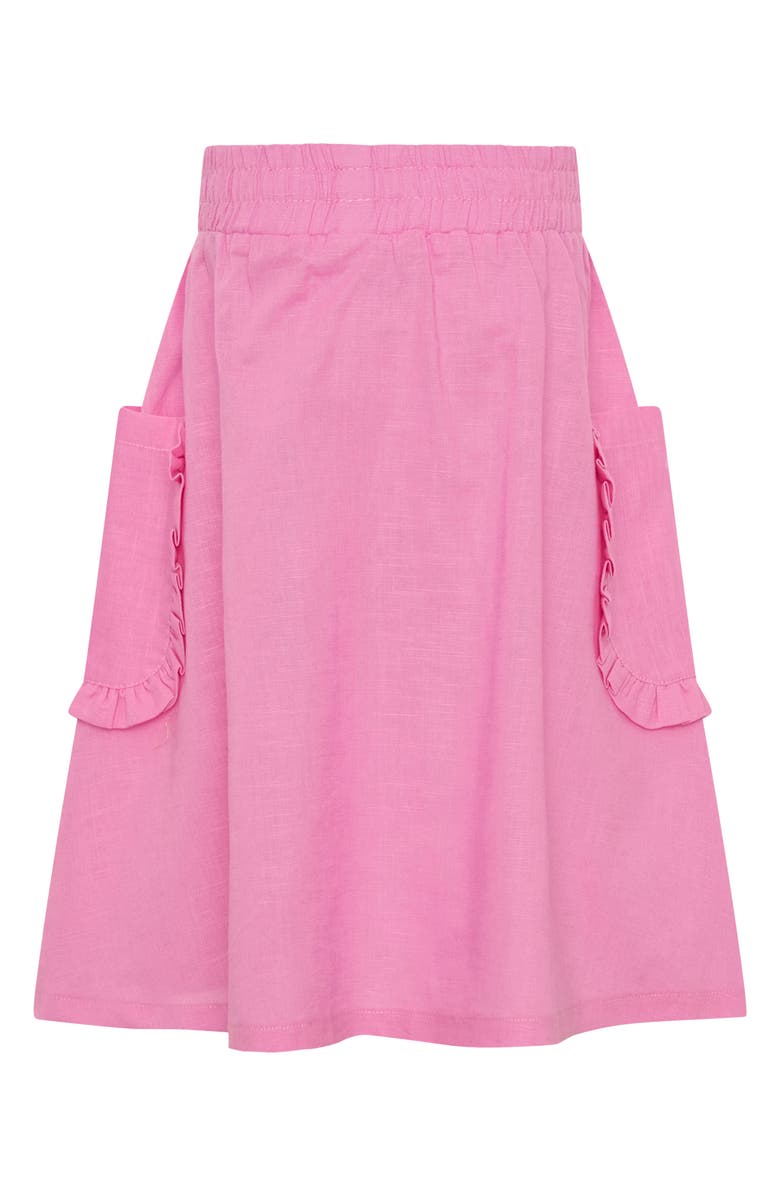 TINY TRIBE Kids' Cotton & Linen Pull-On Skirt, Alternate, color, Pink