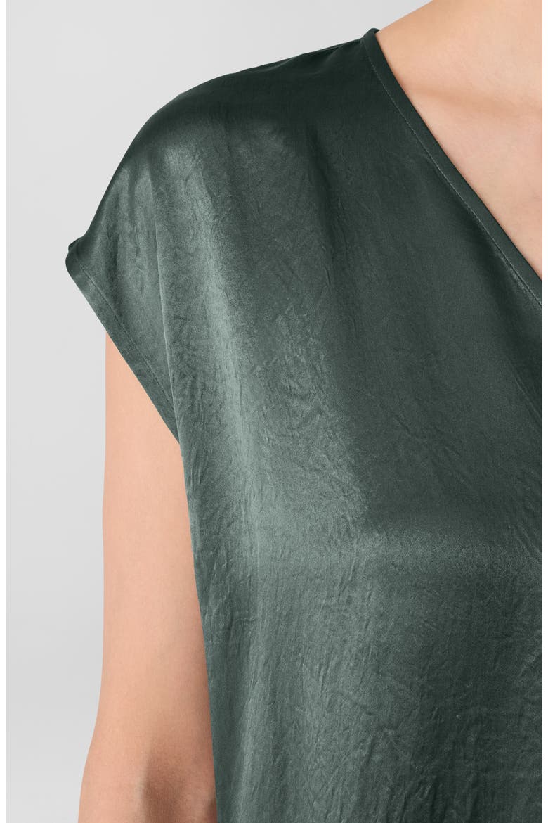 Crinkled Satin Dress, Alternate, color, EVERGLADE