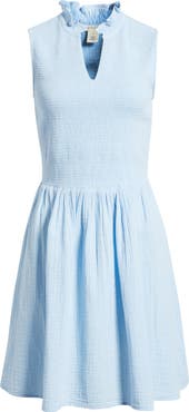 Caslon® Smock Gauze Minidress