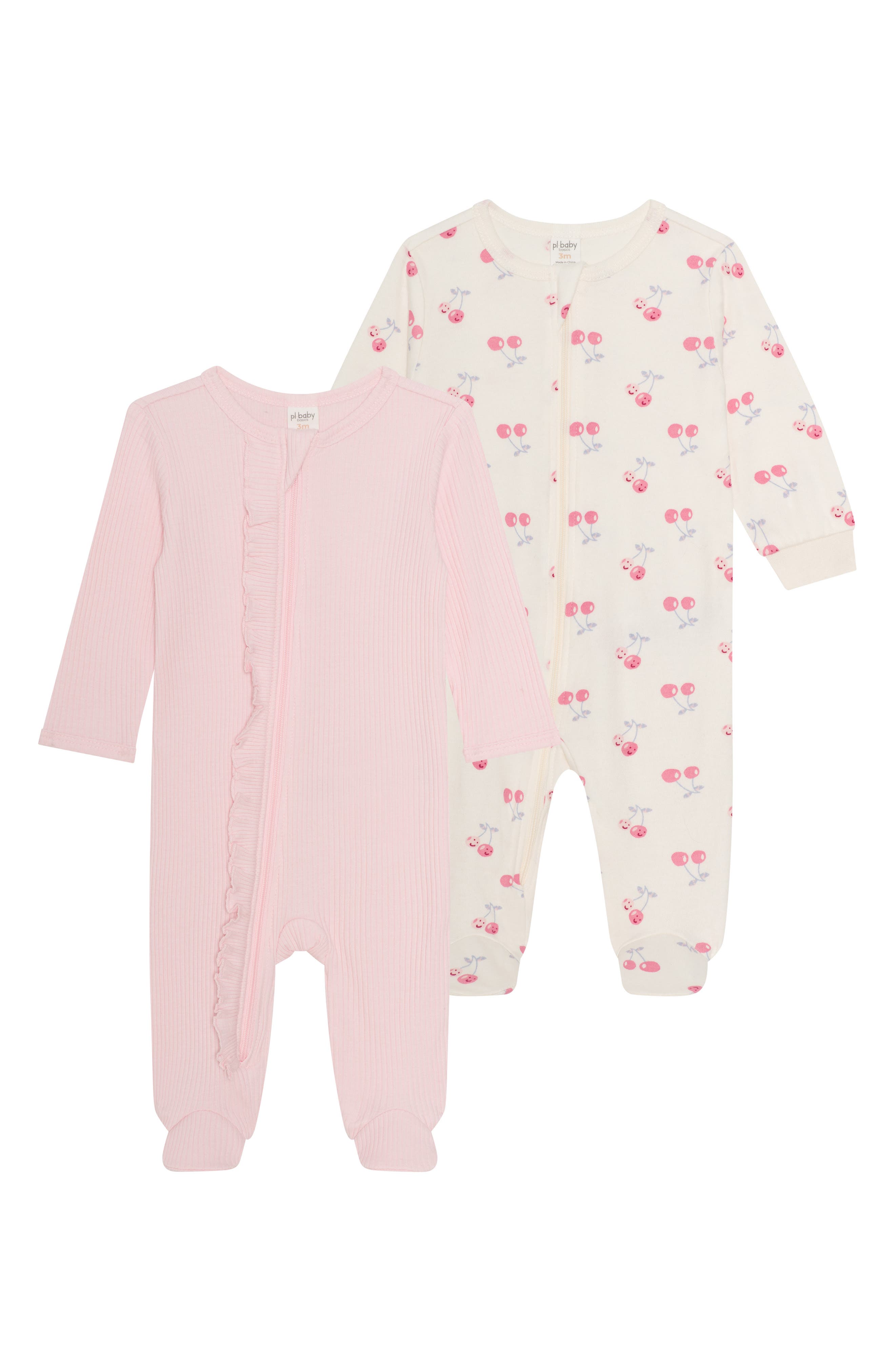PL Baby by Petit Lem 2-Pack Assorted Zip Footies
