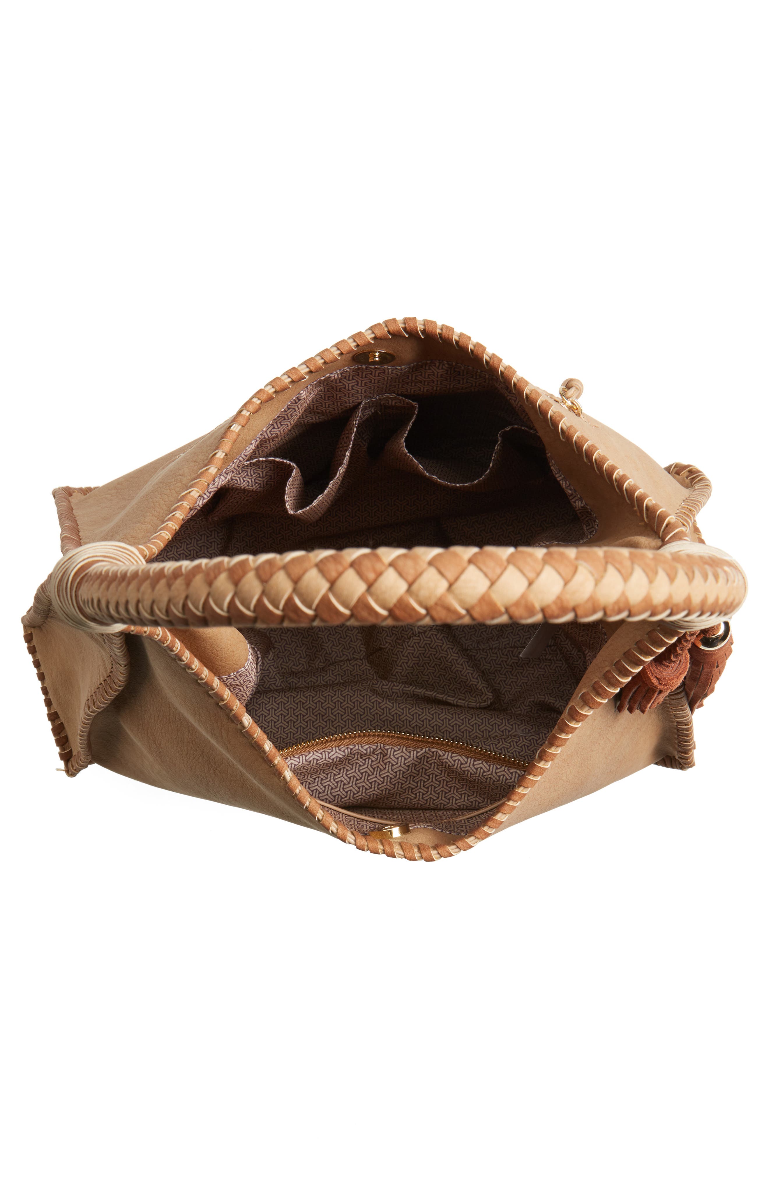 by Steve Madden Faux Leather Hobo, Alternate, color, SADDLE
