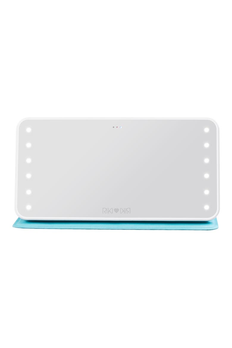 Riki Powerful LED-lighted Mirror & Power Bank, Main, color, WHITE