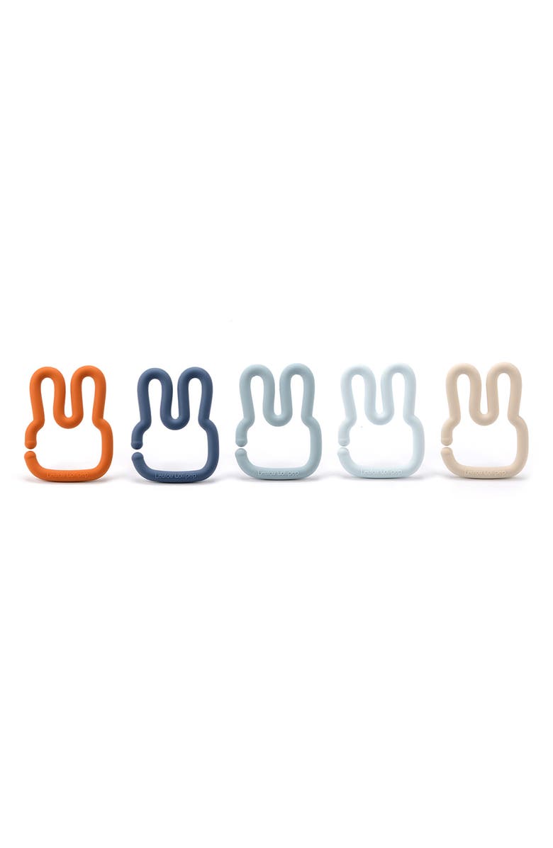 Loulou Lollipop Assorted 5-Pack Silicone Bunny Toy Links, Alternate, color, 