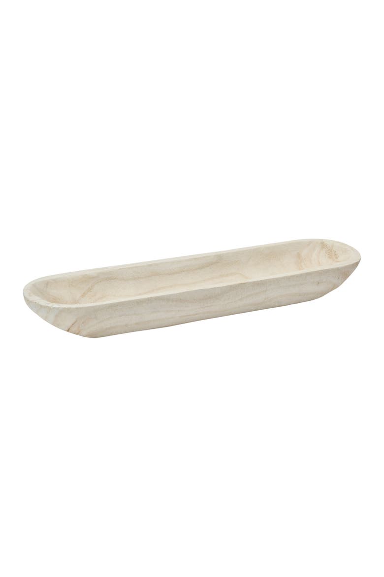 Decorative Paulownia Wood Tray, White, Main, color, White
