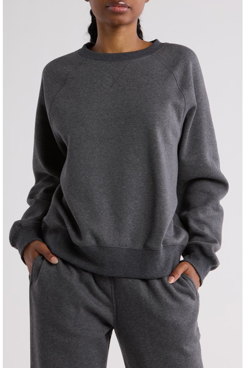 Raglan Sleeve Sweatshirt, Main, color, GREY MEDIUM CHARCOAL HEATHER