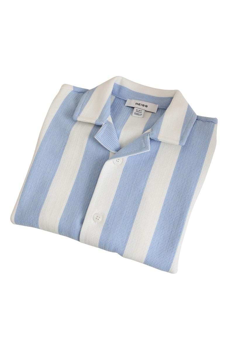 Reiss Kids' Dexter Stripe Short Sleeve Camp Shirt, Alternate, color, 