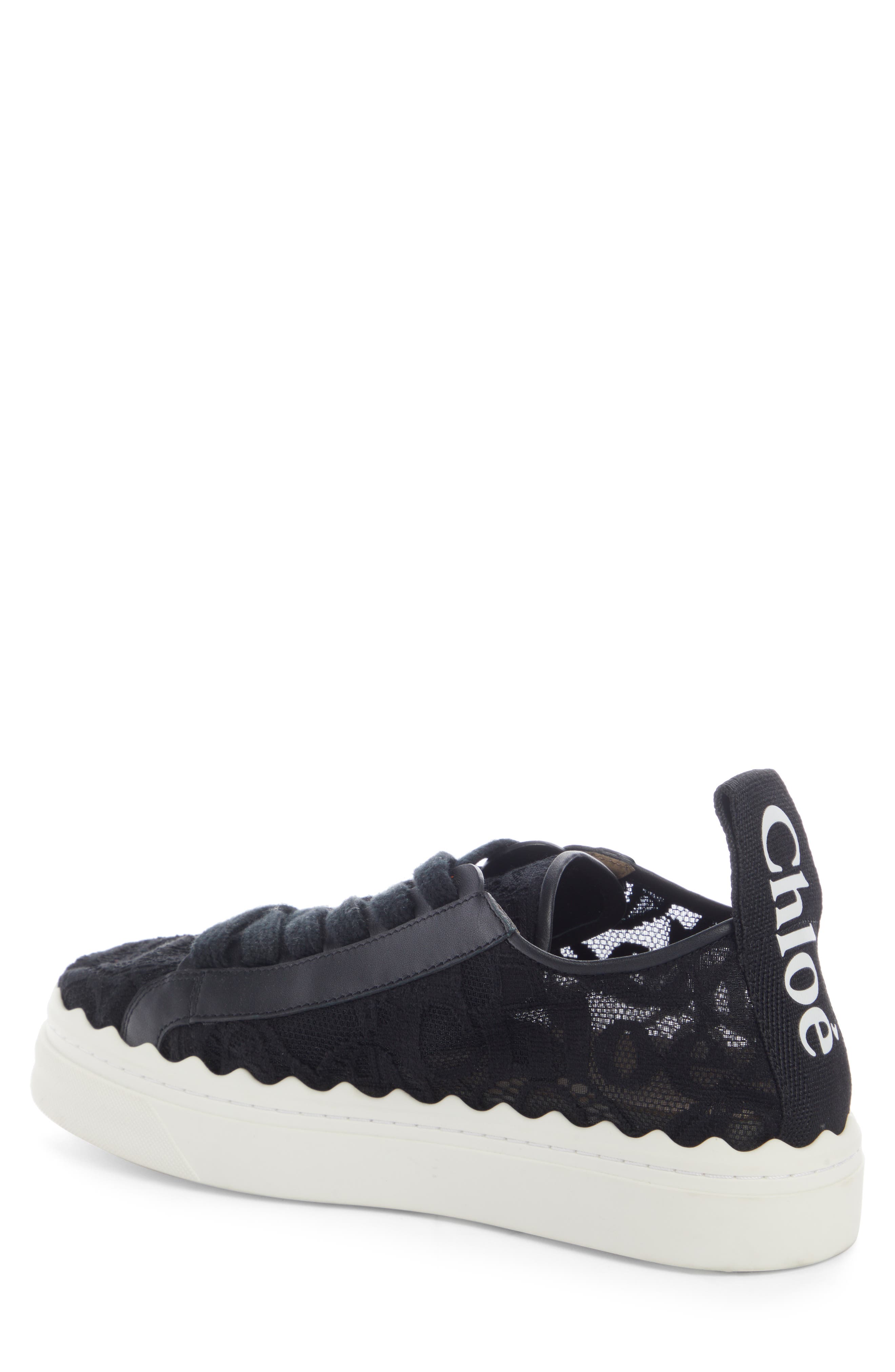 Chloé Lauren Logo Lace Platform Sneaker, Alternate, color, 