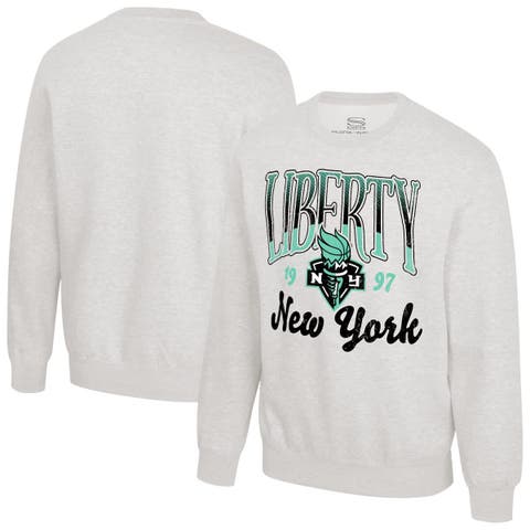 Unisex Stadium Essentials Oatmeal New York Liberty Sky High Fleece Crew Neck Sweatshirt