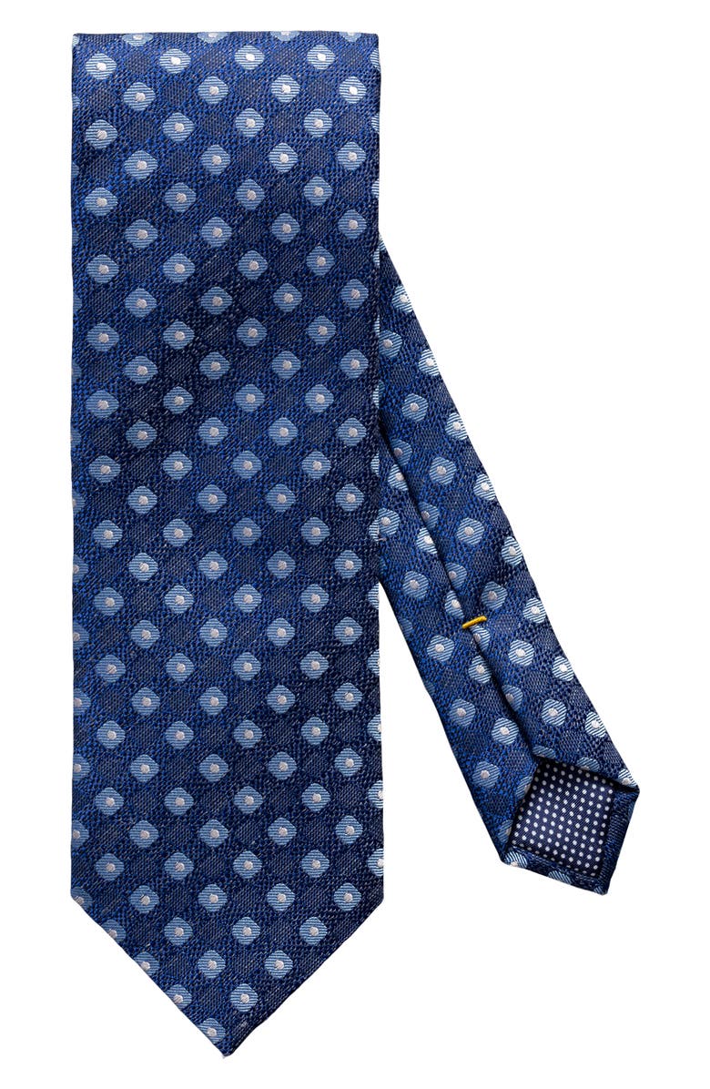 Eton Medallion Silk & Linen Tie, Main, color, Blue