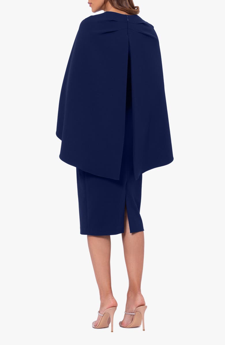 Betsy & Adam Cape Sheath Dress, Alternate, color, 