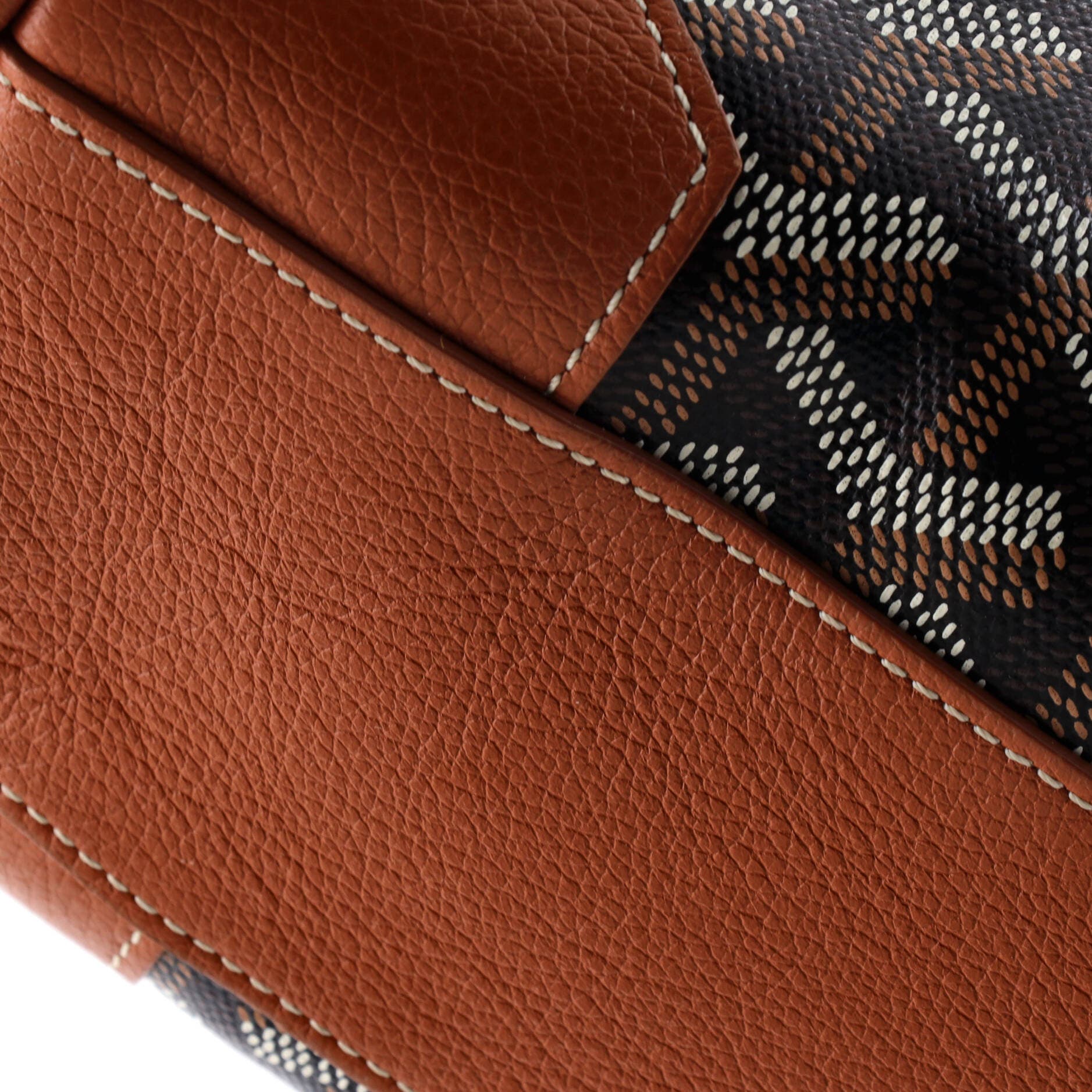 Pre-Owned Goyard Saigon Top Handle Bag Coated Canvas with Leather Mini, Alternate, color, Brown