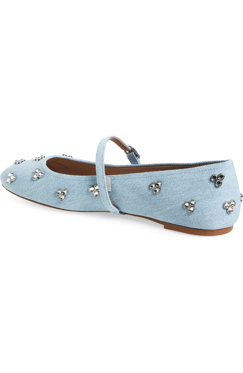 Stuart Weitzman Tammy Crystal Embellished Mary Jane Flat, Alternate, color, Light Blue