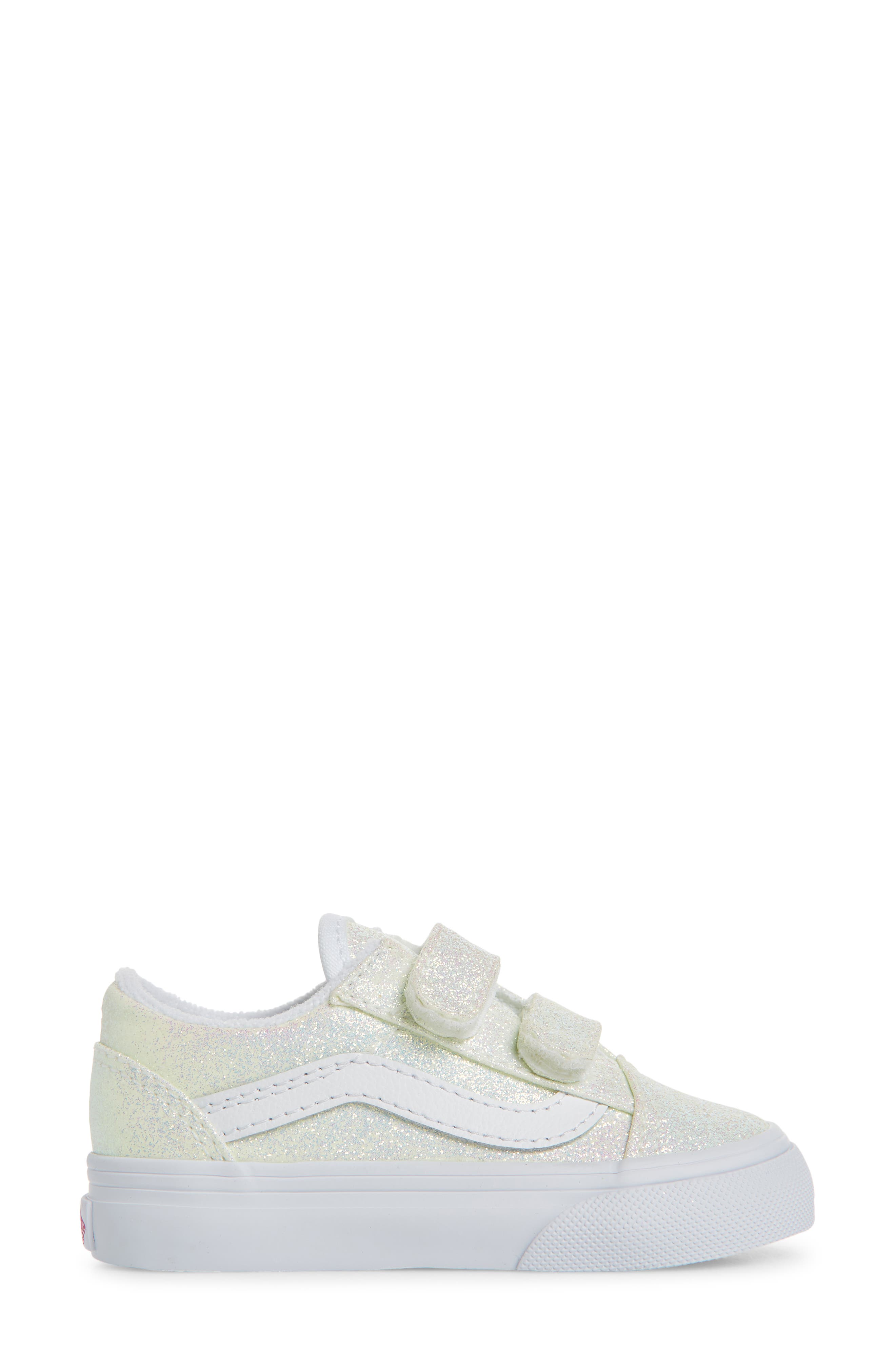 Old Skool V Glitter Sneaker, Alternate, color, UV GLITTER/ PINK/ WHITE