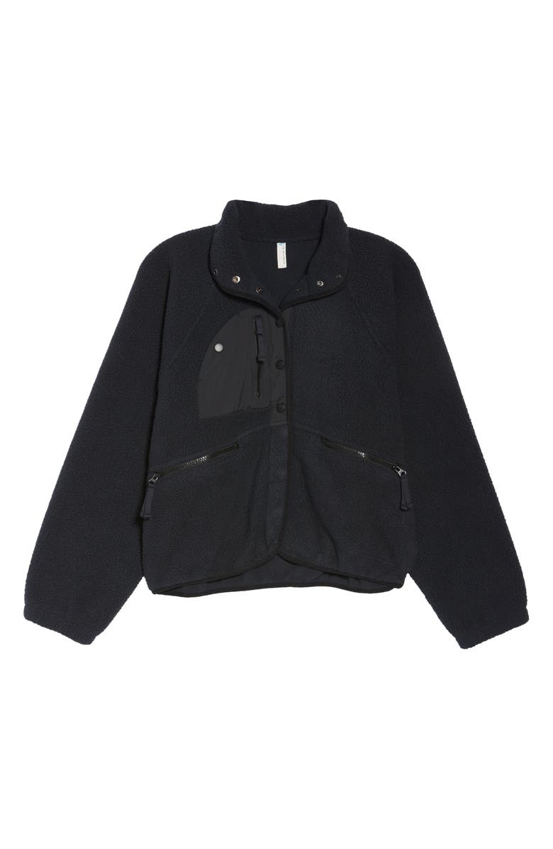 Free People FP Movement Hit the Slopes Fleece Jacket, Alternate, color, Black