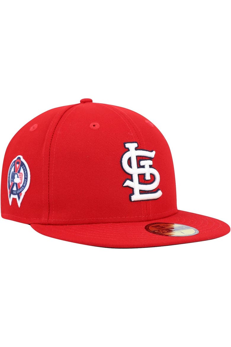 Men's New Era Red St. Louis Cardinals 9/11 Memorial Side Patch 59FIFTY Fitted Hat, Alternate, color, Red