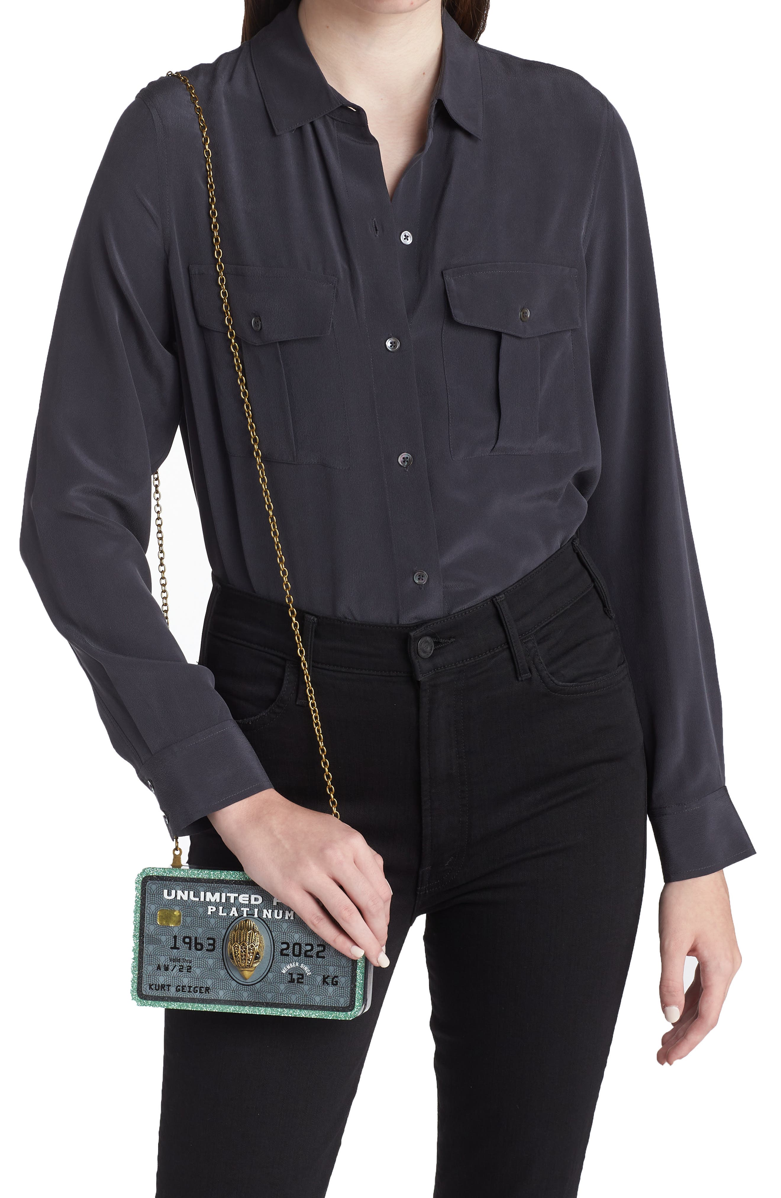 Kurt Geiger London Credit Card Clutch, Alternate, color, 