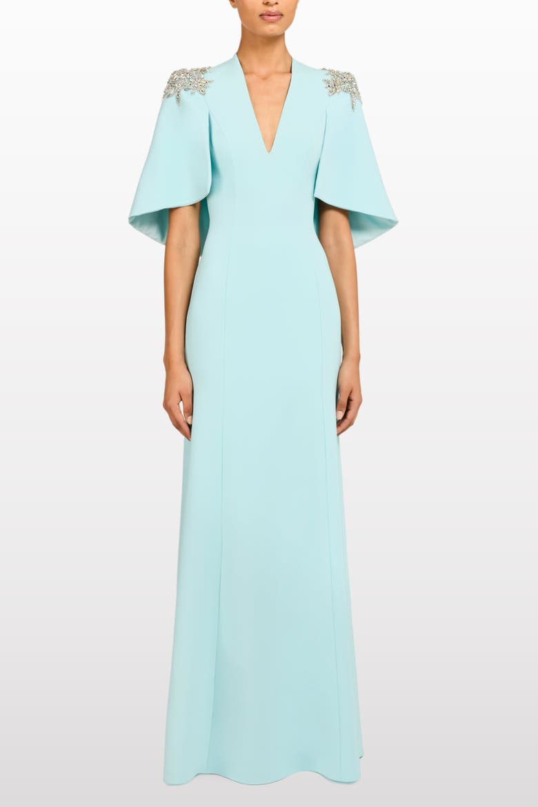 Star Shower Rhinestone-Embellished Maxi Dress, Alternate, color, Crystal Aqua