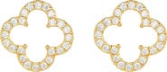 Bearfruit Jewelry Sterling Silver 18k Gold Plated Aria Clover Stud Earrings Daily Luck