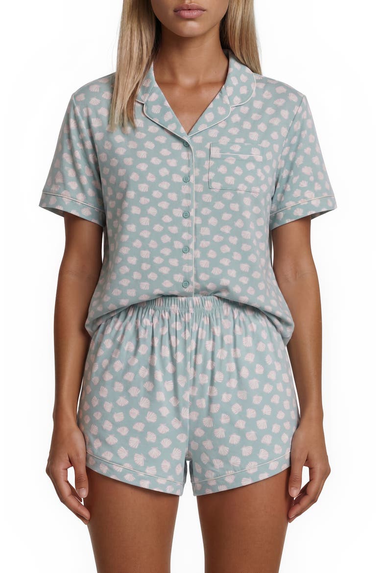 Gabriella Printed Short Pajamas, Main, color, SAGE