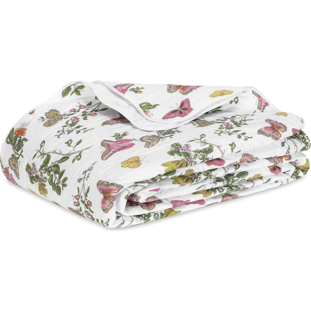 Matouk Baudin Butterfly 500 Thread Count Cotton Percale Quilt In Baudin Butterfly Pink