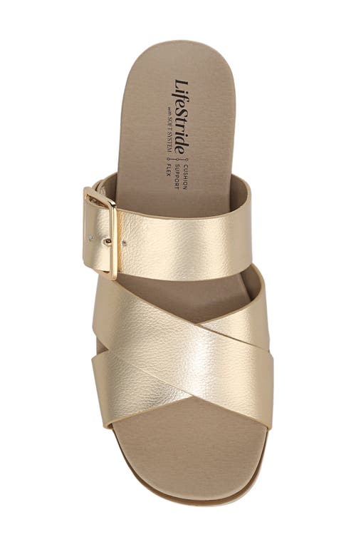 Shop Lifestride Getaway Platform Slide Sandal In Gold