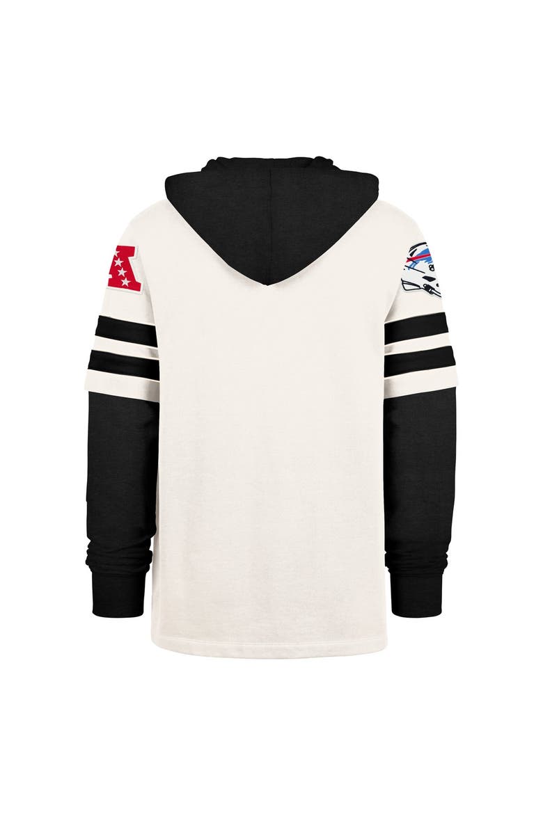 Men's '47  Cream Buffalo Bills Split Zone Cornerback Duo Lacer Hoodie, Alternate, color, Cream