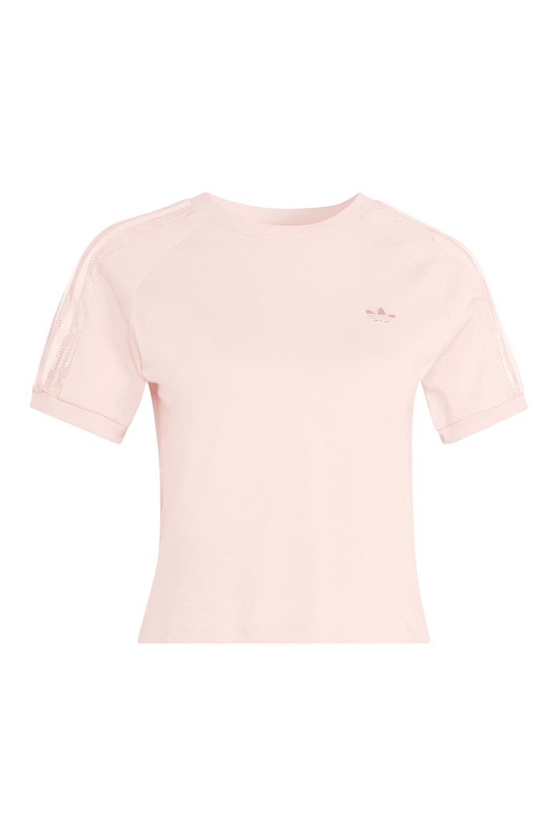 Cali Lace Inset Cotton T-Shirt, Alternate, color, SANDY PINK