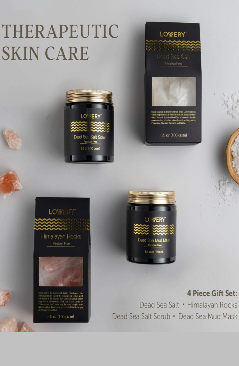 Lovery Dead Sea Minerals Spa Gift Box Set, Alternate, color, Black / Gold