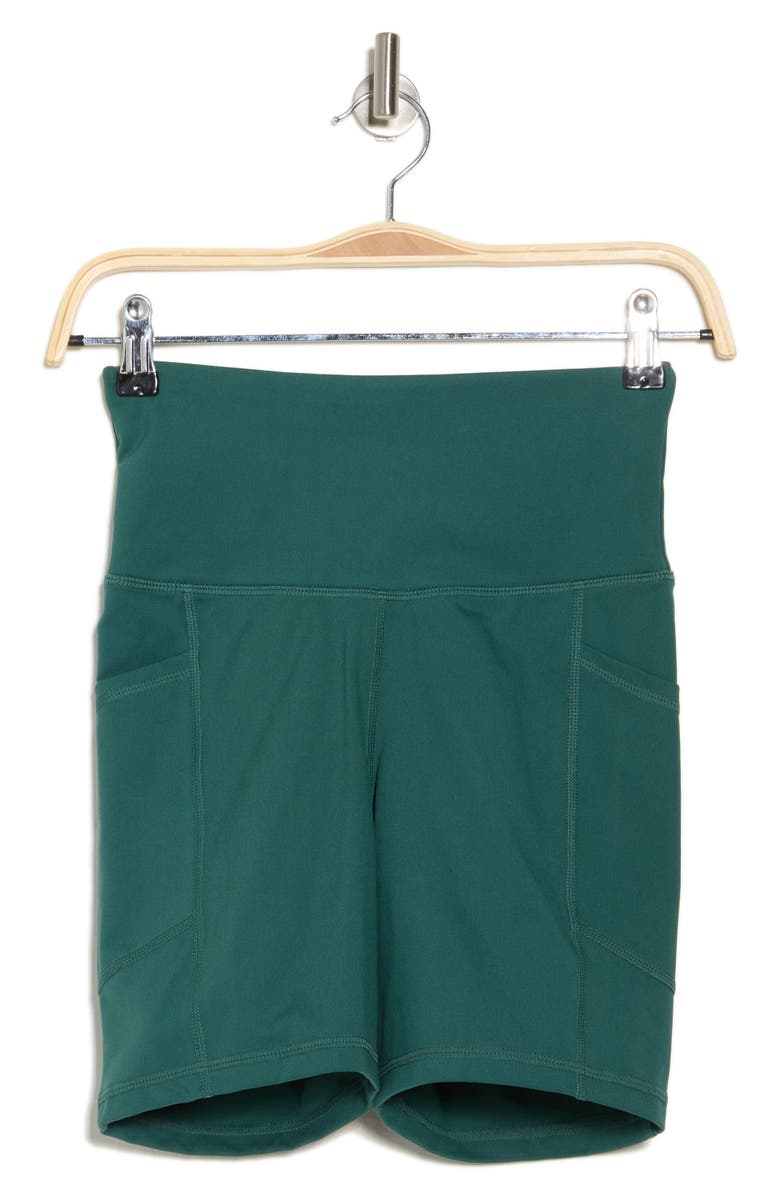 DKNY Balance High Waist Pocket Compression Shorts, Alternate, color, 