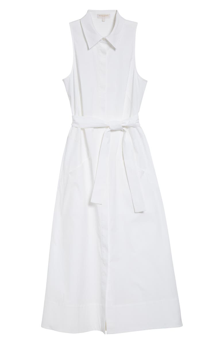 Ramy Brook Darcey Tie Waist Midi Shirtdress, Alternate, color, White