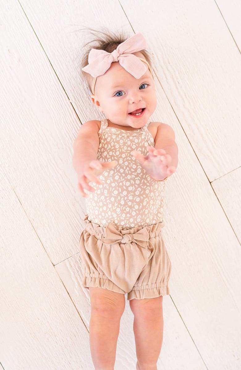 L'ovedbaby Print Organic Cotton Tank Bodysuit & Bloomers Set, Alternate, color, Oatmeal Ditsy Floral