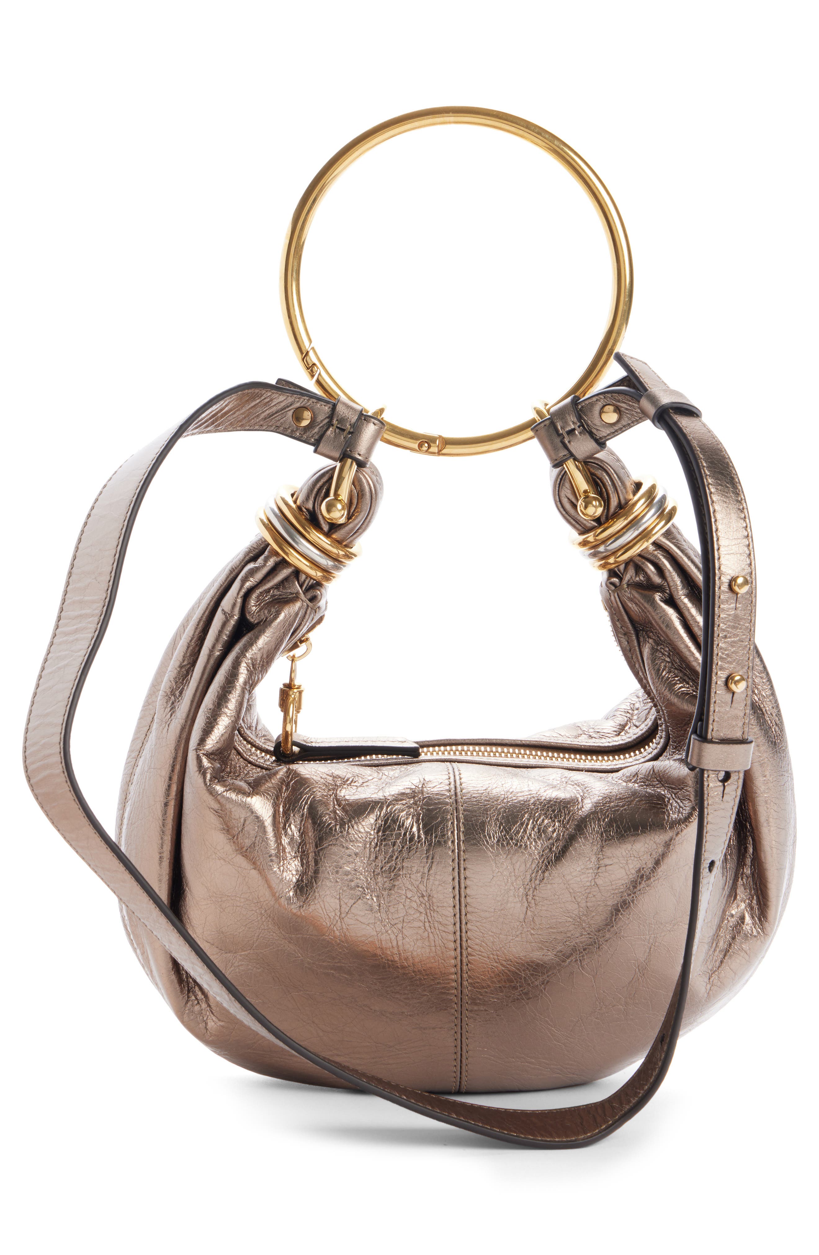 Chloé Bracelet Leather Hobo Bag, Alternate, color, 
