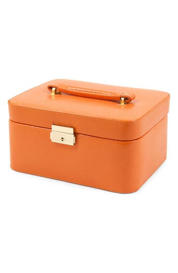Bey-berk Leather Jewelry Box In Orange