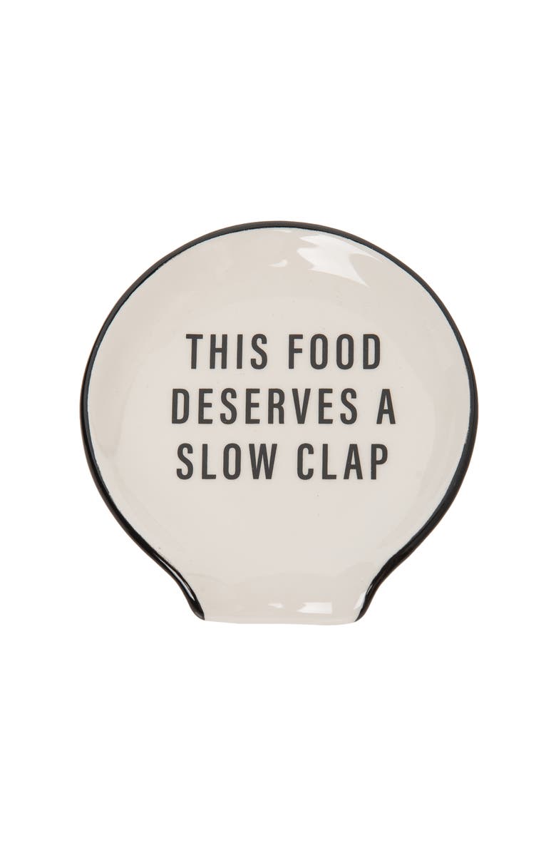 Totalee Gift Deserves A Slow Clap Spoon Rest Ceramic White, Main, color, White