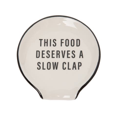 Deserves A Slow Clap Spoon Rest Ceramic White